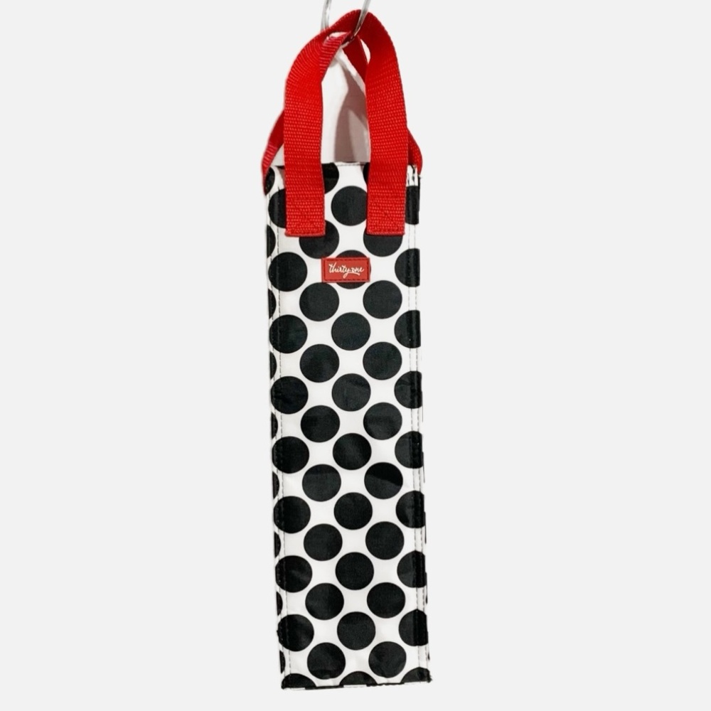 Thirty-One Thermal Insulated Perfect Bottle Wine Bag Spotty Dot Nylon Handles